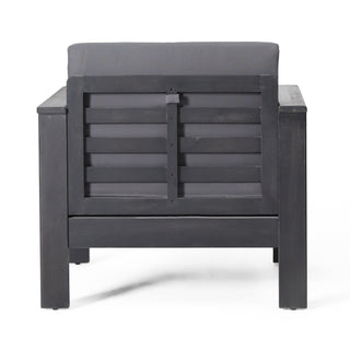 Acacia Wood Loveseat And Coffee Table Set With Cushions