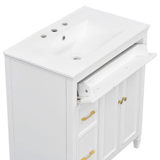 Freestanding Bathroom Vanity With Sink, Soft Close Door, Tip Out Drawer