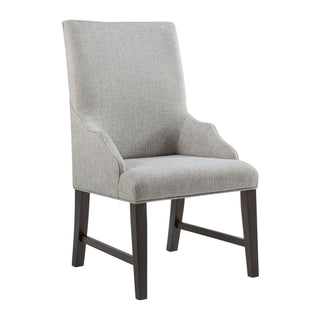 Montrose - Fabric Dining Host Chair (Set of 2) - Espresso / Light Gray