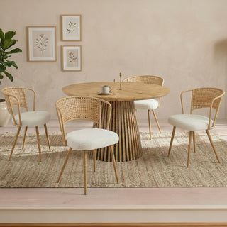 Farmhouse Style Wicker Dining Chair