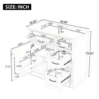 Modern Bathroom Vanity With Sink, 4 Drawers, Soft-Close Door, Adjustable Shelf