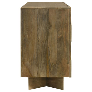 Roman - 3 Door Server With Chevron Design - Brown