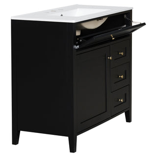 Bathroom Vanity With Sink, Cabinet With 3 Drawers And Adjustable Shelf