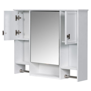 Wall Mounted Bathroom Storage Cabinet With Mirror, Medicine Cabinet With Towel Bar