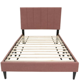 Bed With Channel Tufted Adjustable Headboard