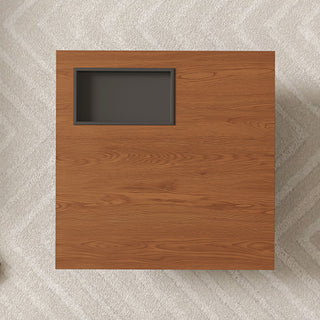 Square Floating Coffee Table For Living Room - Dark Walnut