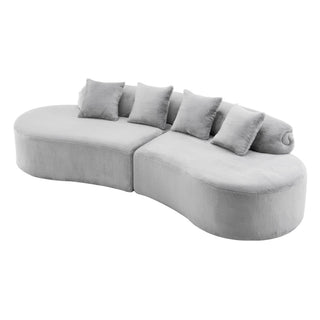 Modern Curved Sofa With Pillows
