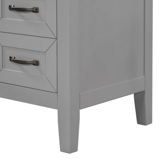 Modern Bathroom Vanity Base Only, 2 Doors And 3 Drawers