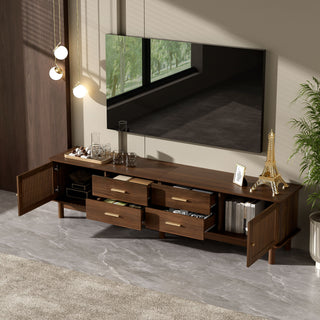 TV Stand For 85" TVs, 4 Smooth Glide Drawers - Walnut