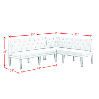 Peyton - Sectional Sofa Dining Set - Gray