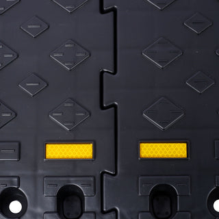 Heavy Duty Plastic 4" High Portable Automotive Curb Ramp For Cars & Wheelchairs Interlocking Design - Black