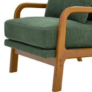 Upholstered Armchair With Back Support Pillow