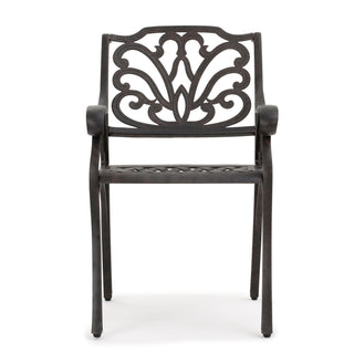 Patio Cast Aluminum Outdoor Dining Chairs (Set of 2) - Bronze