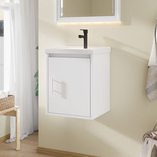 Floating Bathroom Vanity Combo, Wall Mounted Cabinet With Sink & Soft Close Doors For Small Bathrooms