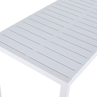 Modern Long Table, UV Resistant And Rust Proof, Pp Tabletop, UV Resistant Powder Coated Metal Legs - Snow White