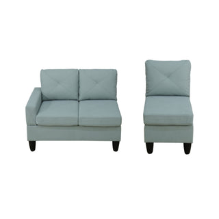 Modular L - Shaped Sectional Sofa 6 Seater 4 Piece, Couch With Chaise - Green