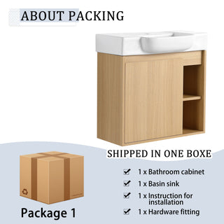 Wall Mounted Bathroom Vanity With Sink & Soft Close Door