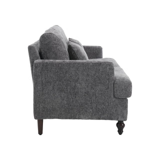 Mid Century Modern Fabric Loveseat Sofa, 2 Seat Upholstered Couch