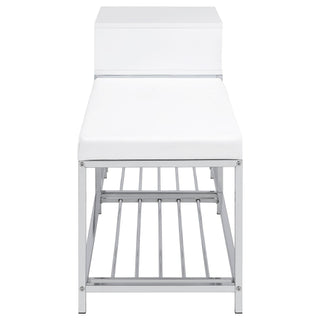 Yesler - 1 Drawer Storage Bench - Glossy White