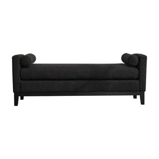 Upholstered End Of Bed Bench With Arms & 2 Bolsters For Bedroom