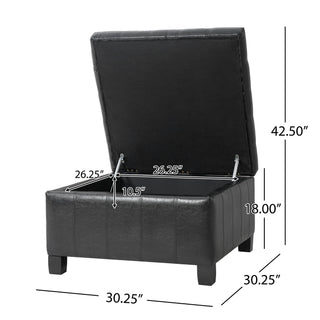 Square Tufted Indoor Ottoman With Lift-Top Storage