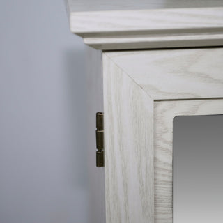 Sideboard Cabinet With Mirrored Doors, Adjustable Shelf, Metal Handles