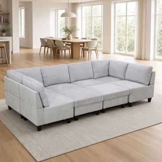 8 Piece Modular U - Shape Sectional Sofa
