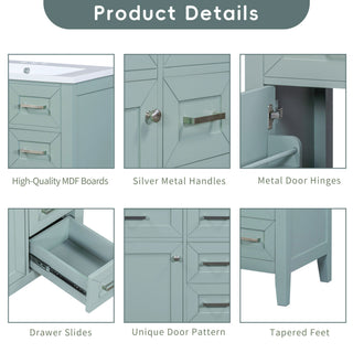 Modern Bathroom Vanity Base Only With Drawers, Freestanding Design
