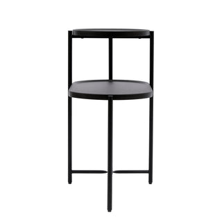 Round Coffee Table With Storage Tray 2 Tier Oval End Tables Wooden Small Side Table For Living Room