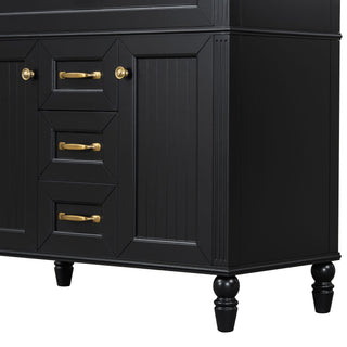 Bathroom Vanity With Sink, Flip-Out Top Drawer, Soft Close Doors, 2 Storage Drawers