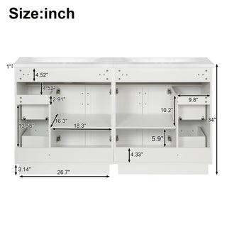 Bathroom Vanity With 2 Doors, 2 Drawers, Adjustable Shelf, Hidden Slides & Soft Close Hinges