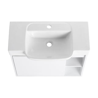 Wall Mounted Bathroom Vanity With Sink & Soft Close Door