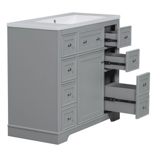 Modern Bathroom Vanity With Sink Combo, 6 Drawers And 1 Cabinet