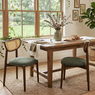 Rattan Side Dining Chairs For Kitchen (Set of 2)