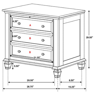Dennis - 4 Piece Eastern King Bedroom Set - Cream White