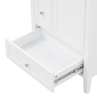 Modern Bathroom Vanity With Sink, Soft Close Drawers & Door, Storage Rack