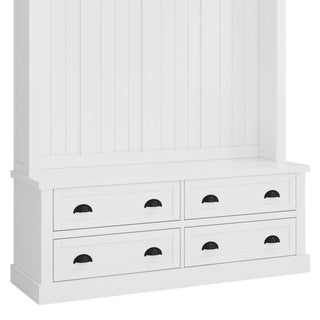 Hall Tree With 4 Drawers, Coat Rack With 6 Hooks