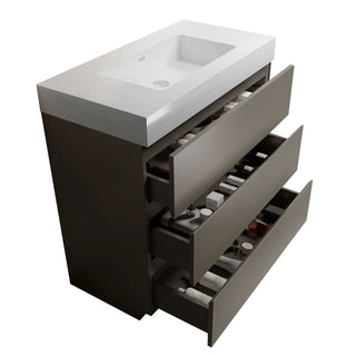 Alice - Bathroom Vanity With Sink, Large Storage Freestanding Bathroom Vanity For Modern Bathroom, One-Piece Sink Basin Without Drain And Faucet