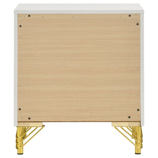 Chesney - 2 Drawer Nightstand With Trim, Bedroom Side Table - White
