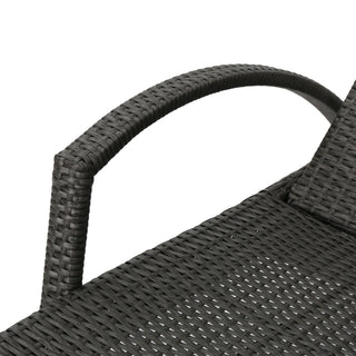 Salem - Contemporary Wicker Chaise Lounge With Arm, Weather Resistant