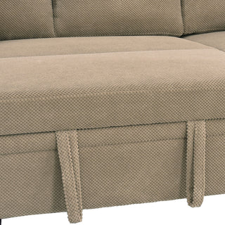 Sleeper Sectional Sofa With Pull Out Bed, Reversible Chaise, Hidden Storage