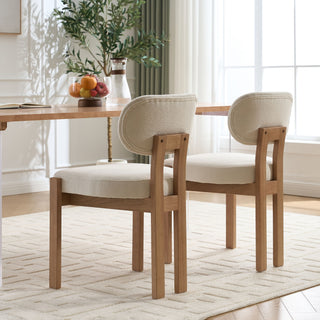 Dining Chairs With Ergonomic Backrest And Adjustable Feet (Set of 2)