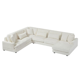 Oversized Sectional Sofa U - Shaped Sofa Couch Modern Sofa Upholstered In Soft With A Chaise Lounge For Living Room