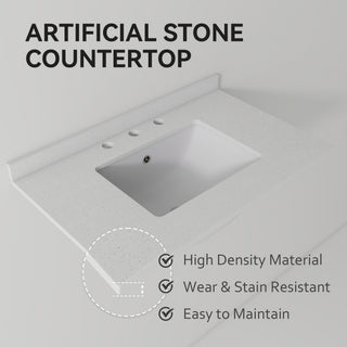 Basin Sink, 0.6" Ultra Thin Profile, Triple Faucet Holes