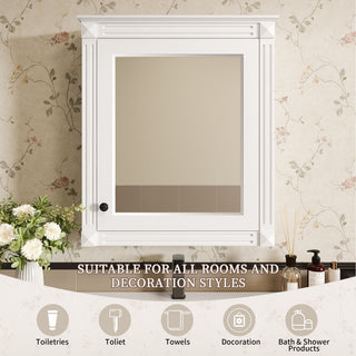 Wall Mounted Bathroom Storage Cabinet With Mirror, Medicine Cabinet With Height Adjustable Shelf