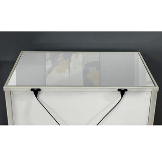 Nightstand With Mirror Panels - Silver