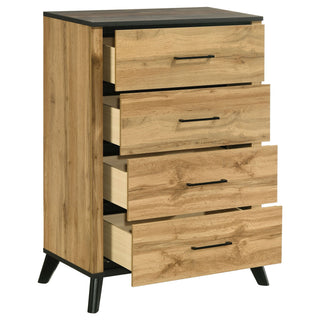 Georgina - 4 Drawer Bedroom Chest - Natural Wood