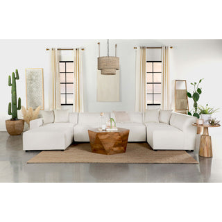 Marlowe - Upholstered Square Ottoman With Soft Sheen - Ivory