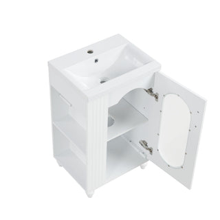 Modern Bathroom Vanity With Sink, Adjustable 2 Tier Shelf