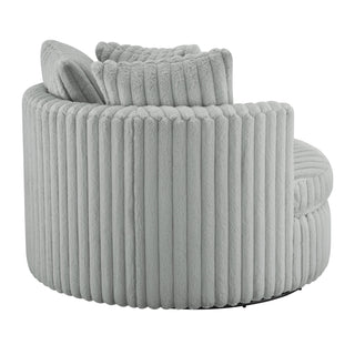 Mindy - Oversized Swivel Barrel Chair - Gray
